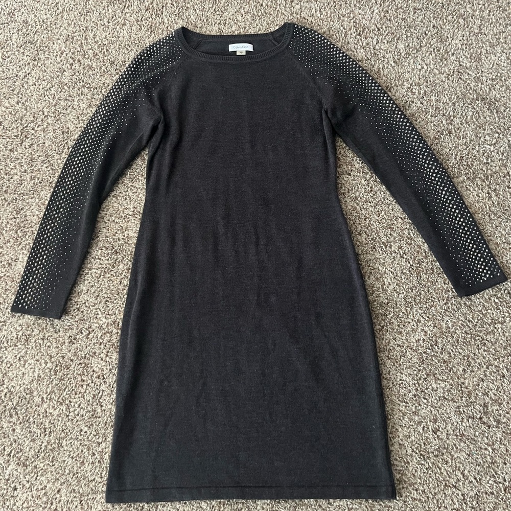 Dark Gray Calvin Klein Party Dress